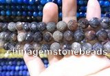 CAA1730 15 inches 10mm faceted round fire crackle agate beads