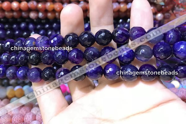 CAA1732 15 inches 10mm faceted round fire crackle agate beads