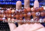 CAA1733 15 inches 10mm faceted round fire crackle agate beads