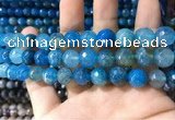 CAA1735 15 inches 10mm faceted round fire crackle agate beads