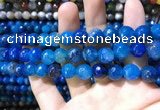 CAA1737 15 inches 10mm faceted round fire crackle agate beads