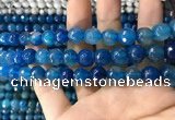 CAA1738 15 inches 10mm faceted round fire crackle agate beads