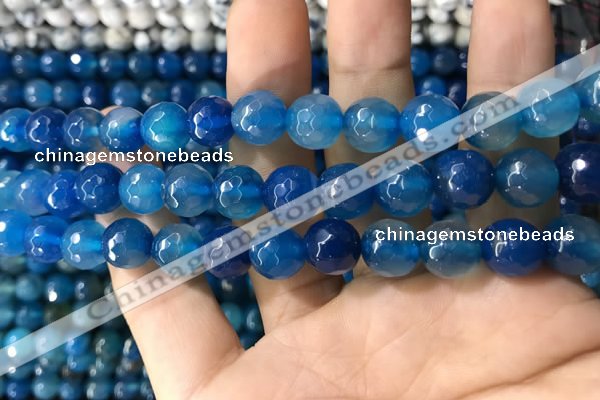 CAA1738 15 inches 10mm faceted round fire crackle agate beads