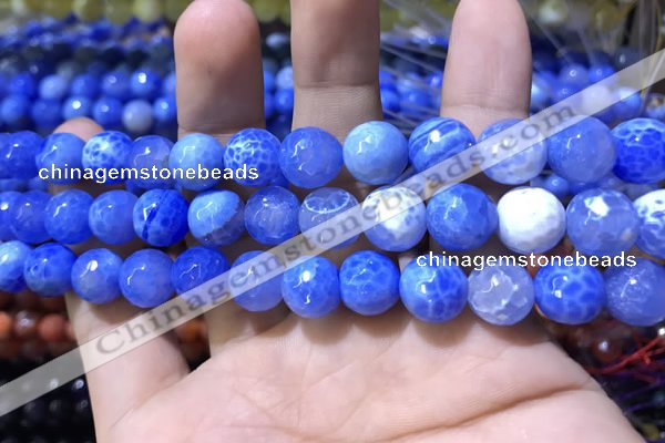 CAA1739 15 inches 10mm faceted round fire crackle agate beads