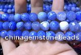 CAA1750 15 inches 12mm faceted round fire crackle agate beads