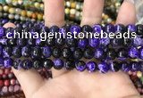 CAA1763 15 inches 8mm faceted round fire crackle agate beads