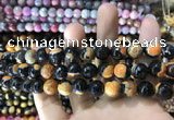 CAA1776 15 inches 10mm faceted round fire crackle agate beads