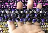 CAA1777 15 inches 10mm faceted round fire crackle agate beads
