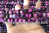 CAA1778 15 inches 10mm faceted round fire crackle agate beads