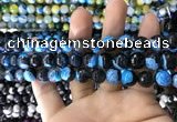CAA1779 15 inches 10mm faceted round fire crackle agate beads