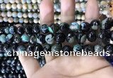 CAA1780 15 inches 10mm faceted round fire crackle agate beads