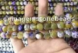 CAA1781 15 inches 10mm faceted round fire crackle agate beads