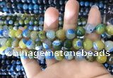 CAA1782 15 inches 10mm faceted round fire crackle agate beads