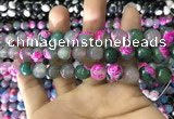 CAA1784 15 inches 10mm faceted round fire crackle agate beads