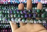 CAA1785 15 inches 10mm faceted round fire crackle agate beads