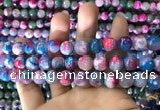 CAA1789 15 inches 10mm faceted round fire crackle agate beads