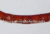 CAA179 15.5 inches 8*8mm faceted square red agate gemstone beads