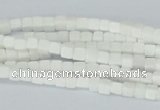 CAA18 15.5 inches 4*4mm cube white agate gemstone beads wholesale