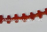 CAA181 15.5 inches 8*8mm cross red agate gemstone beads