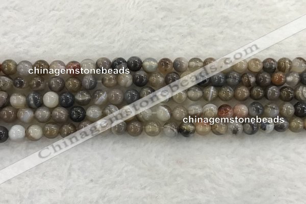 CAA1811 15.5 inches 6mm round banded agate gemstone beads