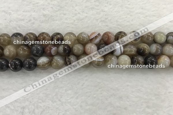 CAA1813 15.5 inches 10mm round banded agate gemstone beads