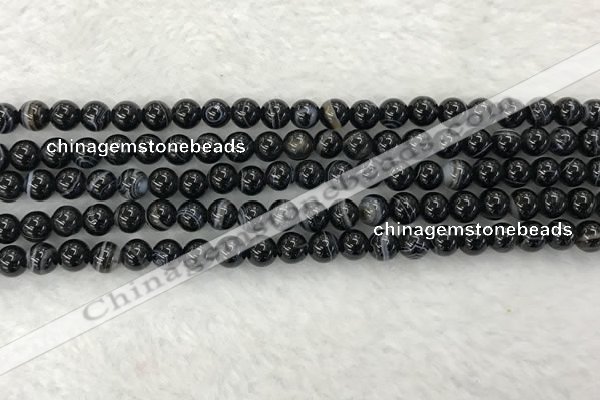 CAA1831 15.5 inches 6mm round banded agate gemstone beads