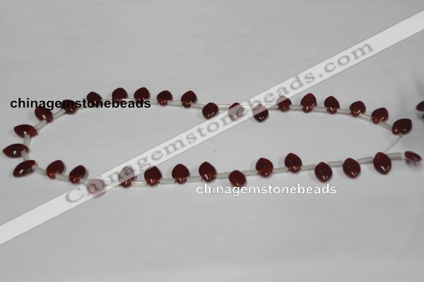 CAA184 Top-drilled 8*12mm marquise red agate gemstone beads