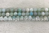 CAA1844 15.5 inches 12mm round banded agate gemstone beads