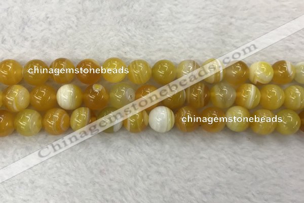 CAA1854 15.5 inches 12mm round banded agate gemstone beads