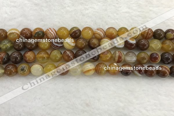 CAA1862 15.5 inches 8mm round banded agate gemstone beads