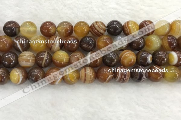 CAA1864 15.5 inches 12mm round banded agate gemstone beads