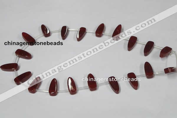 CAA187 15.5 inches 8*19mm freeform red agate gemstone beads