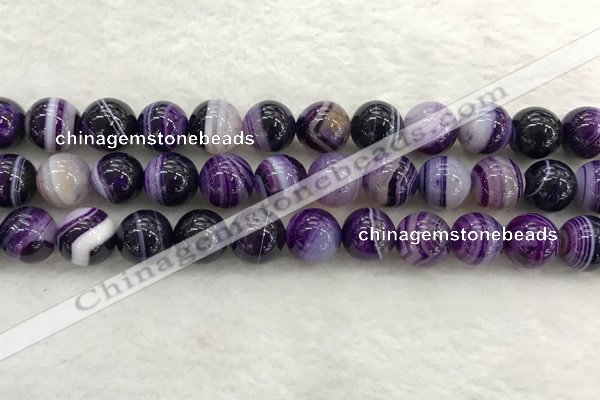 CAA1874 15.5 inches 12mm round banded agate gemstone beads