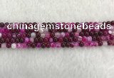 CAA1880 15.5 inches 4mm round banded agate gemstone beads