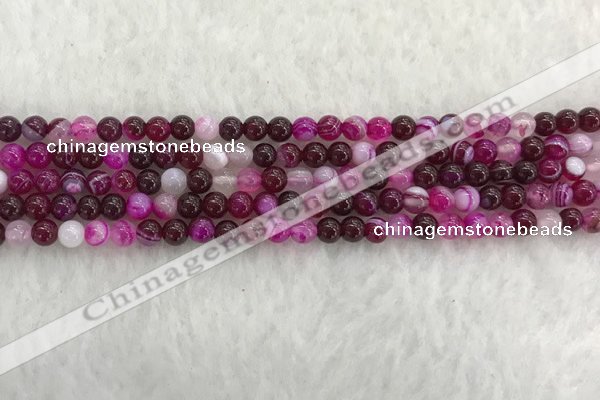 CAA1880 15.5 inches 4mm round banded agate gemstone beads