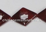 CAA189 15.5 inches 22*28mm diamond red agate gemstone beads