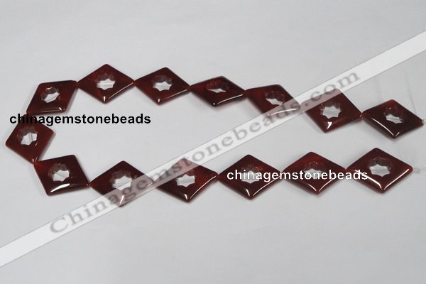 CAA189 15.5 inches 22*28mm diamond red agate gemstone beads