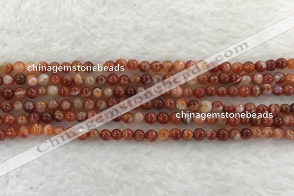 CAA1900 15.5 inches 4mm round banded agate gemstone beads