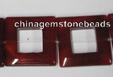 CAA191 15.5 inches 25*25mm square red agate gemstone beads