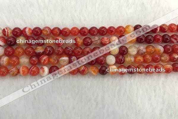 CAA1911 15.5 inches 6mm round banded agate gemstone beads