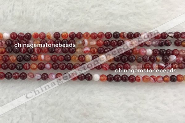 CAA1920 15.5 inches 4mm round banded agate gemstone beads