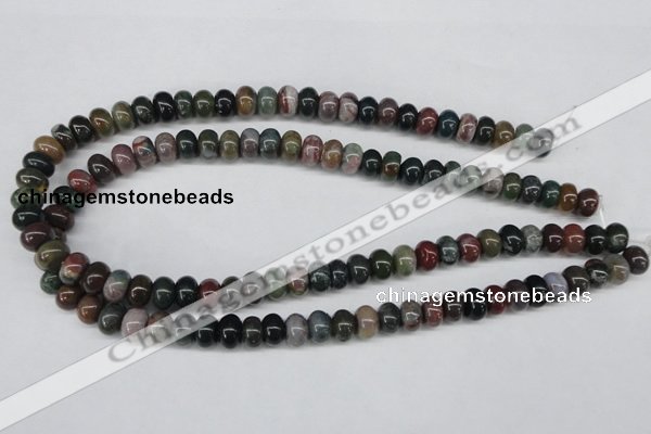 CAA193 15.5 inches 7*10mm rondelle indian agate beads wholesale