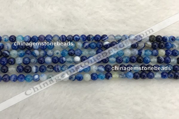 CAA1930 15.5 inches 4mm round banded agate gemstone beads