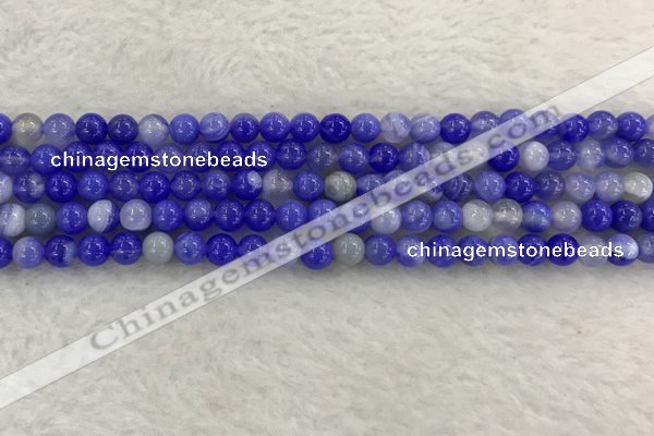 CAA1940 15.5 inches 4mm round banded agate gemstone beads