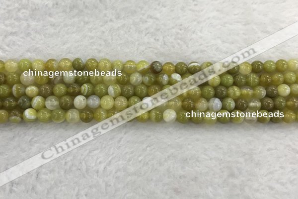 CAA1950 15.5 inches 4mm round banded agate gemstone beads