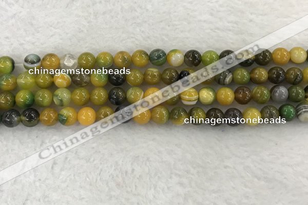 CAA1962 15.5 inches 8mm round banded agate gemstone beads