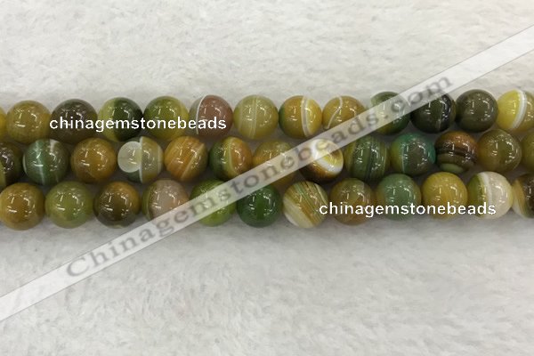 CAA1964 15.5 inches 12mm round banded agate gemstone beads