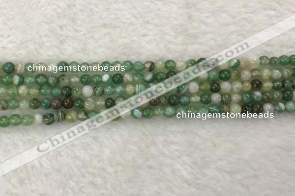 CAA1980 15.5 inches 4mm round banded agate gemstone beads