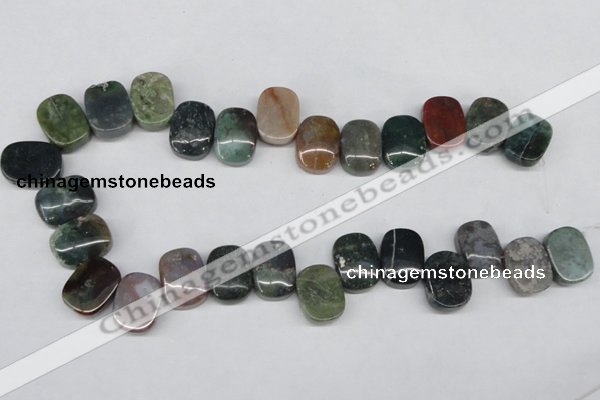 CAA199 Top-drilled 15*20mm oval indian agate beads wholesale