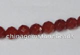 CAA200 15.5 inches 6mm faceted round red agate gemstone beads